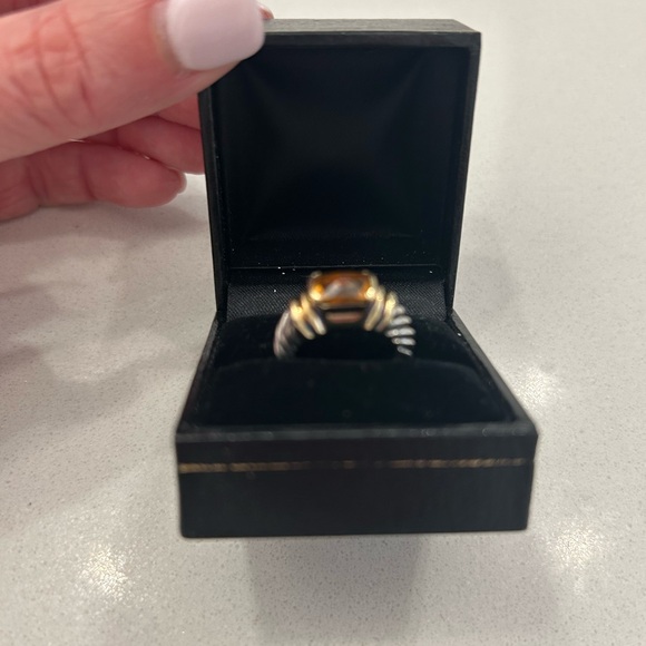 David Yurman Gold and Sterling Silver Ring with citrine stone - Picture 5 of 10